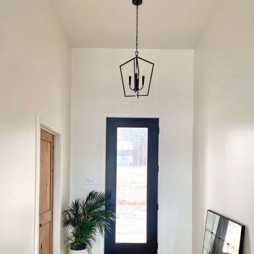 matte black lobby chandelier