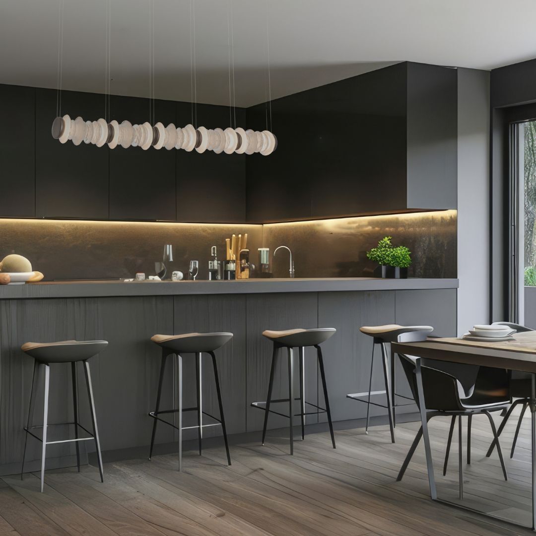 a hidden kitchen with no hardware on the cabinets
